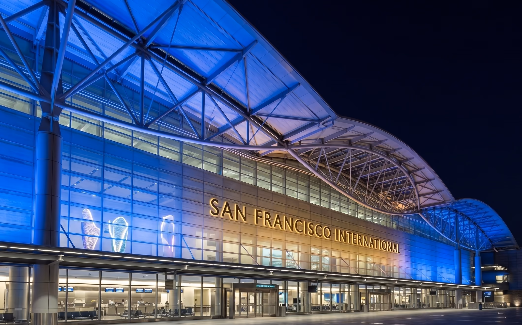San Francisco International Airport terminal exterior for SFO airport transfers