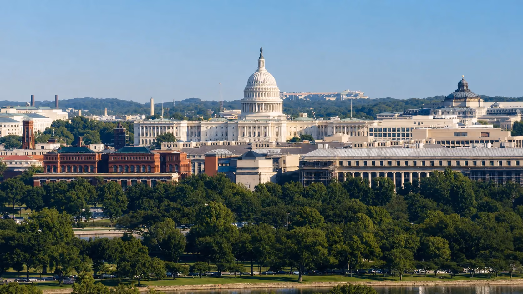 Washington DC skyline with the Capitol dome