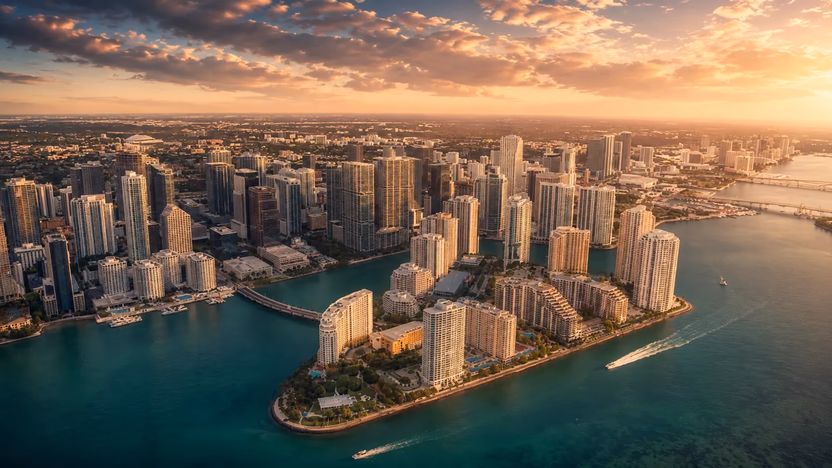 Miami skyline and waterfront