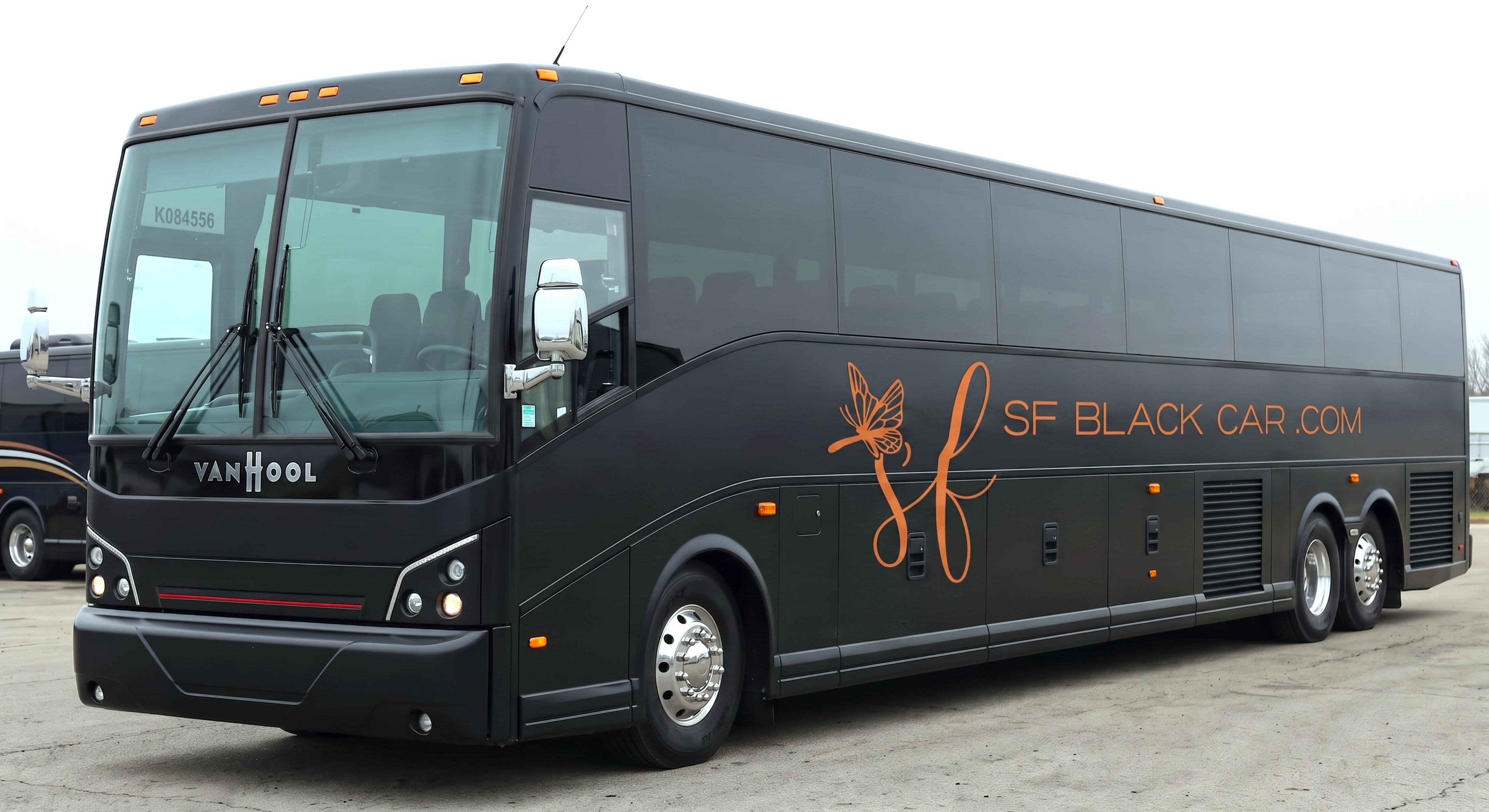 SF Black Car Motor Coach chauffeured vehicle in black