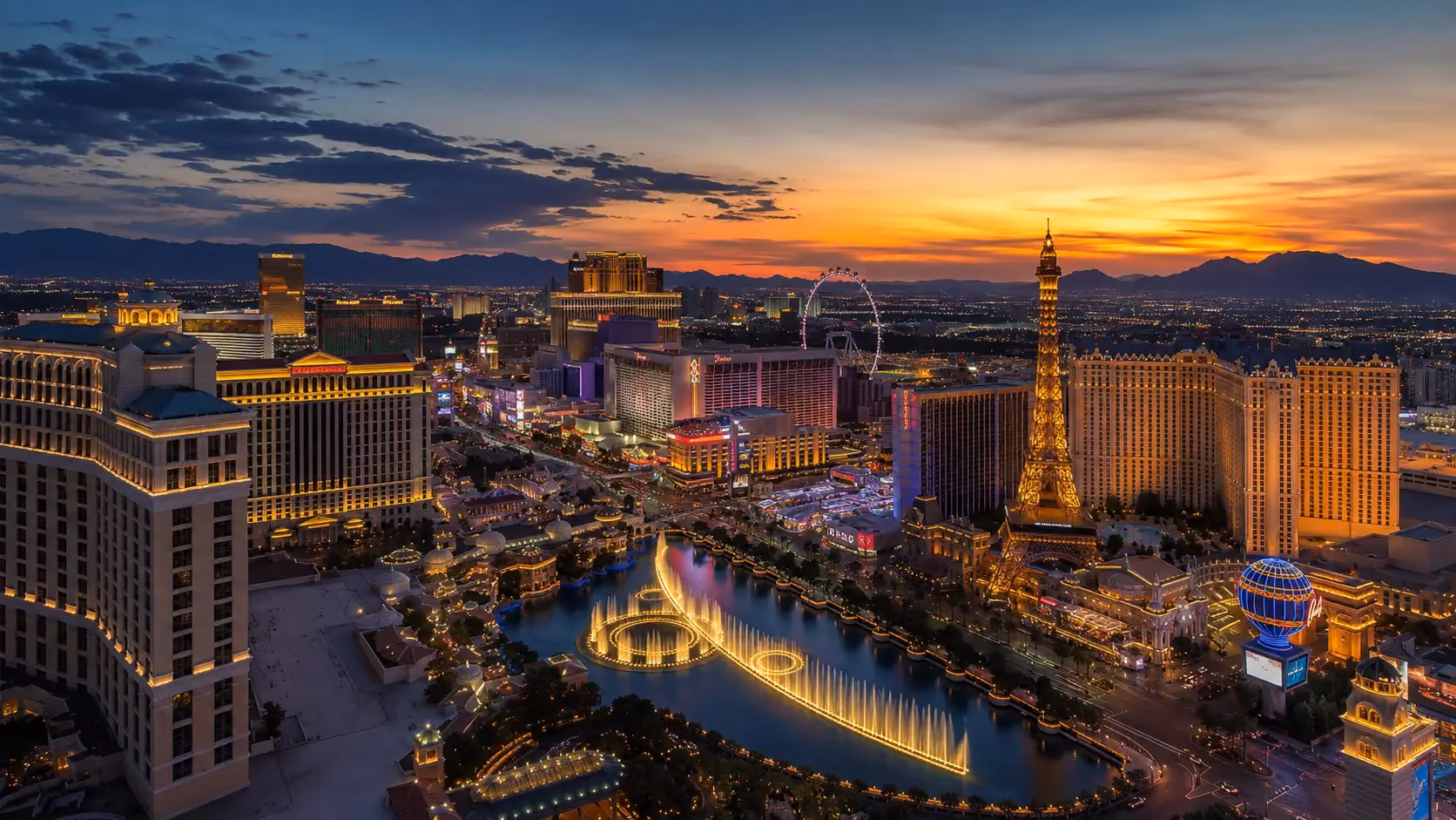 Las Vegas Strip skyline at night