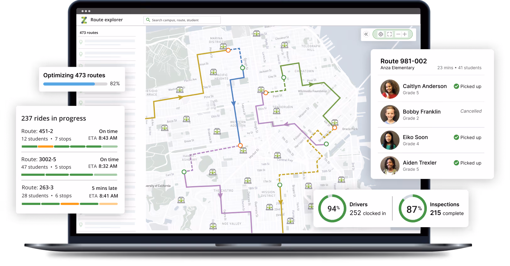 Zūm CMX Connected Mobility Experience product screens