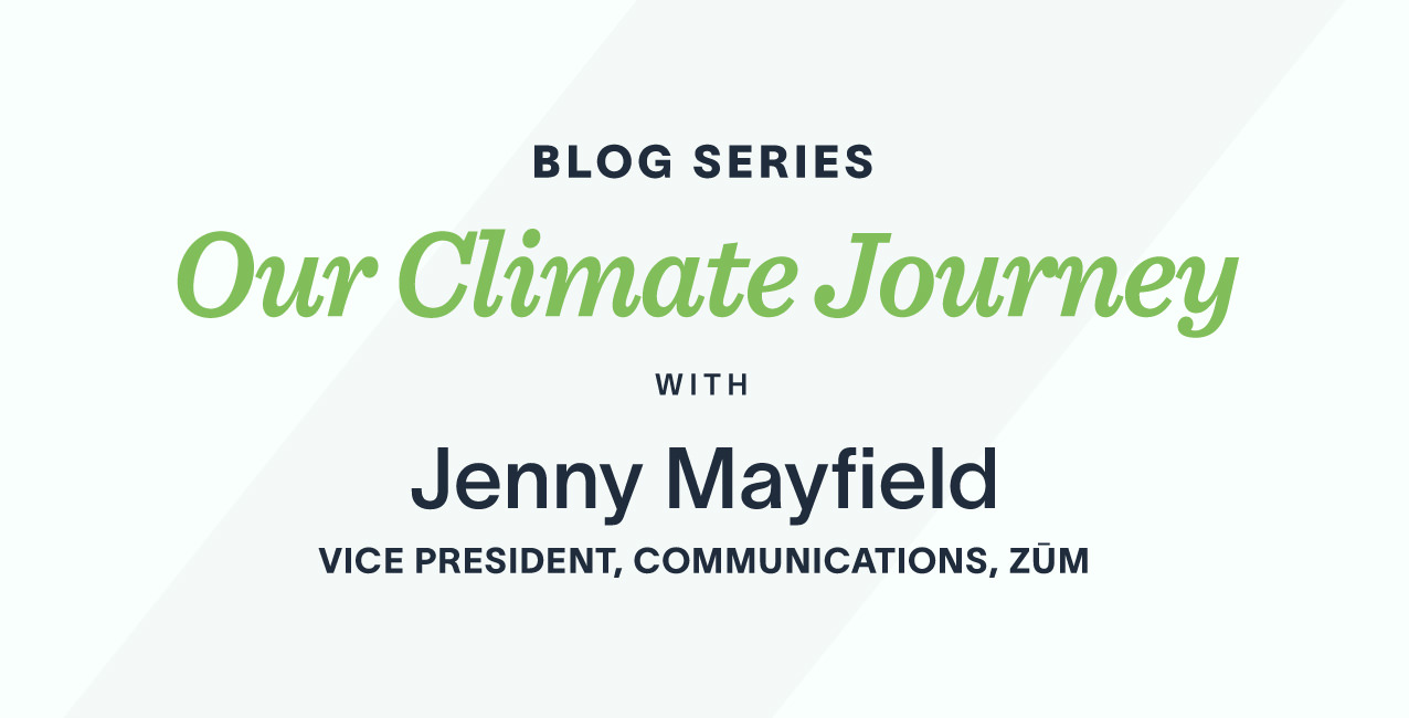 Title of a blog series "Our Climate Journey" with Jenny Mayfield, Vice President of Communications