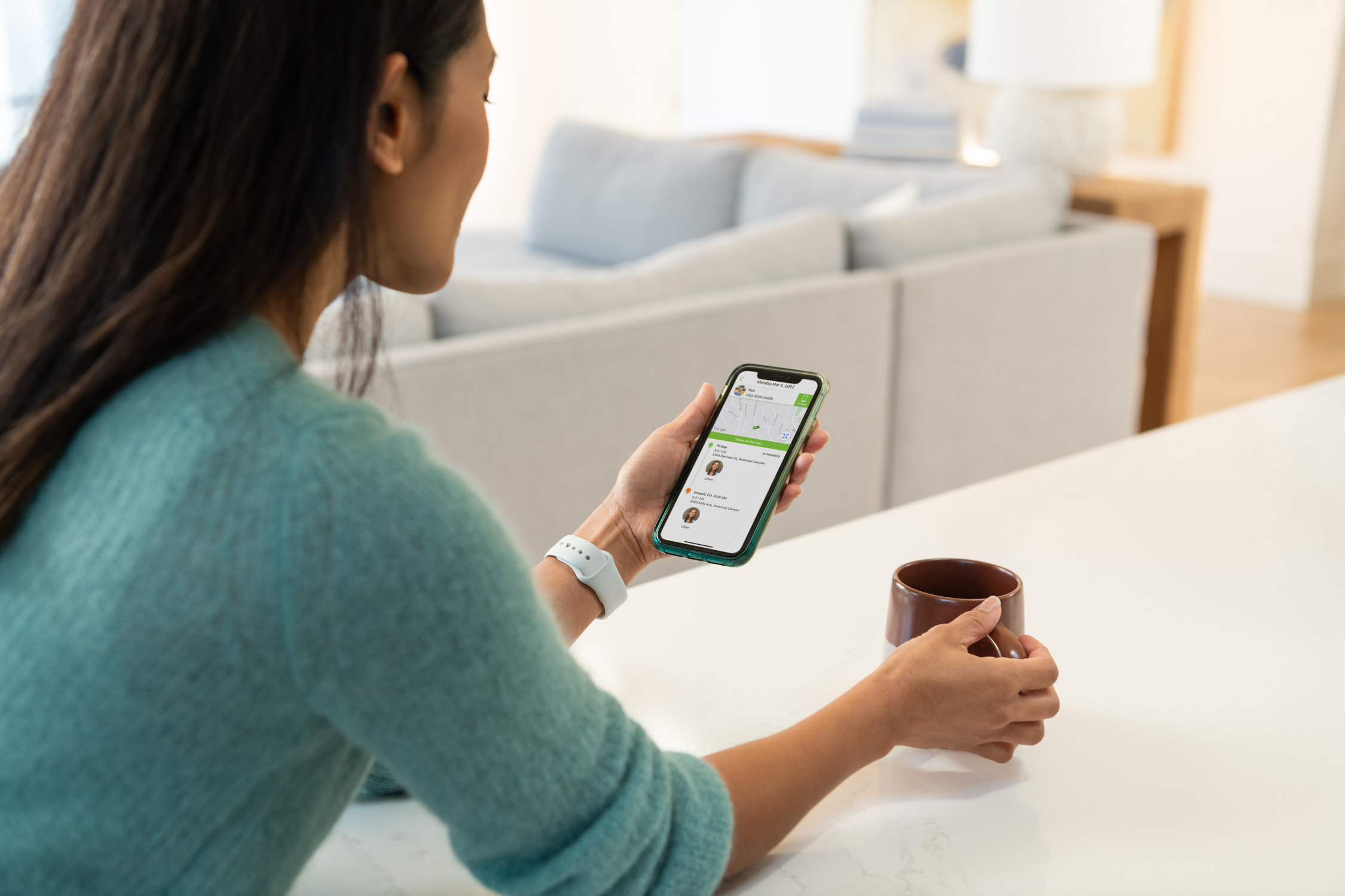 Parent using Zum app