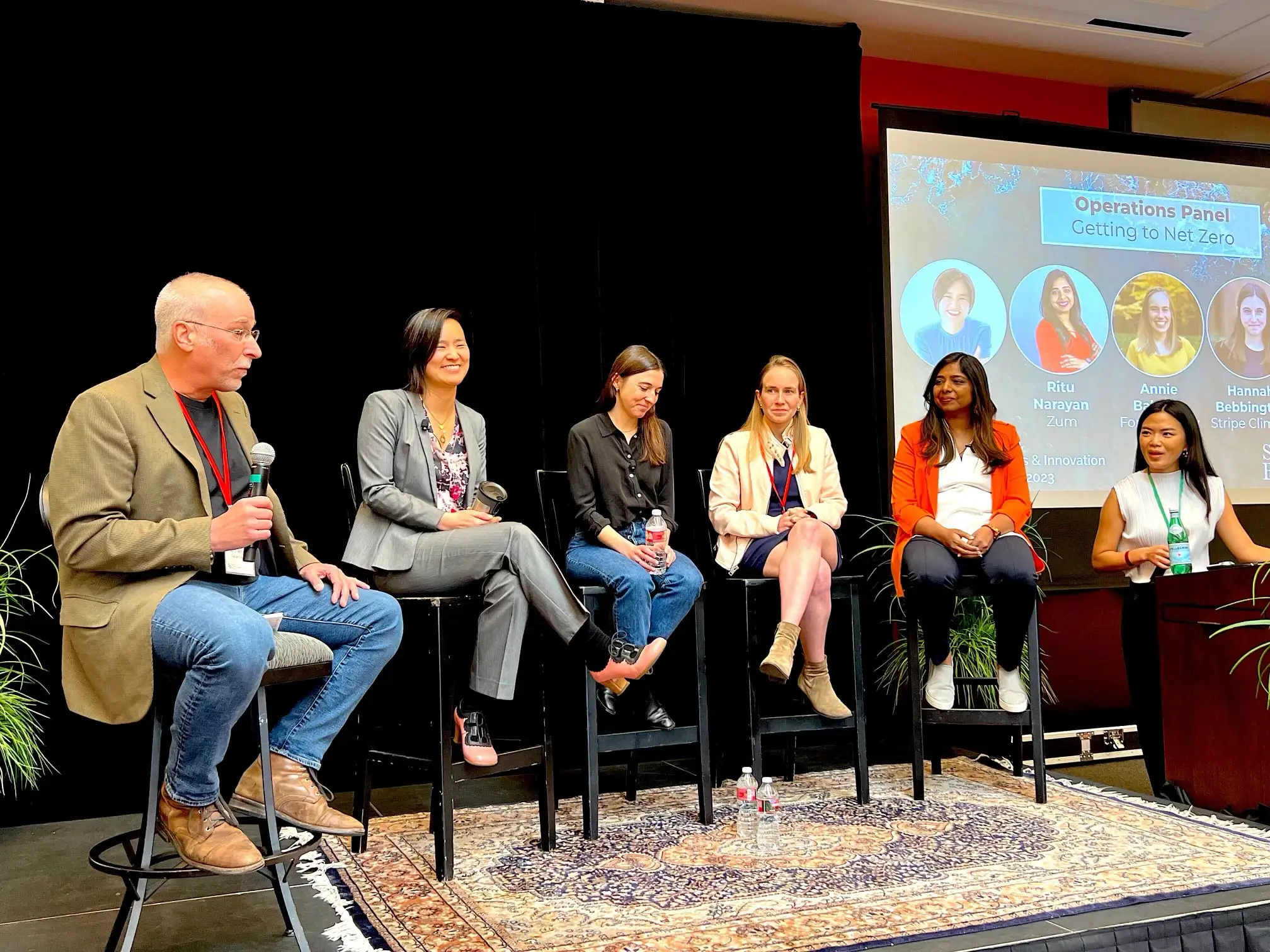 Panel discussion at the Climate and Innovation Summit featuring women in leadership roles.
