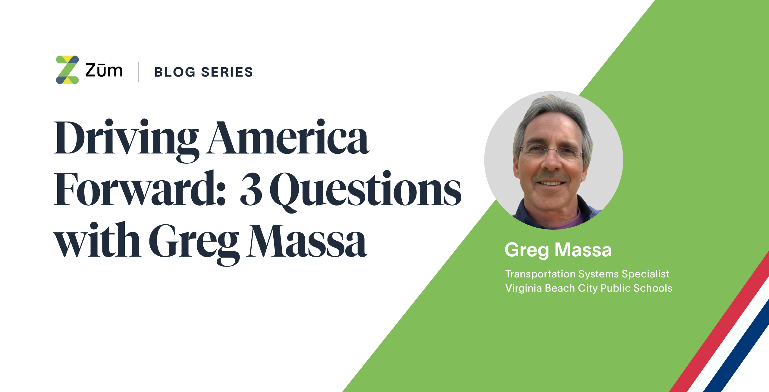 Greg Massa, Transportation Systems Specialist, featured in a Zum. blog series.
