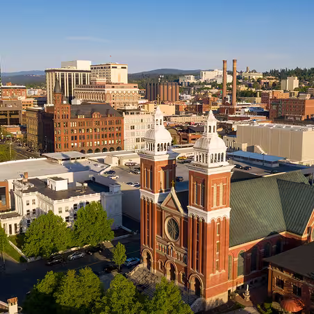 Zum service area – downtown Spokane, Washington cityscape
