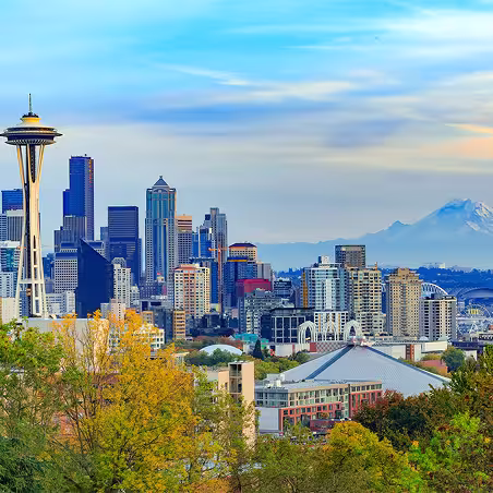 Zum service area – Seattle, Washington skyline with Space Needle