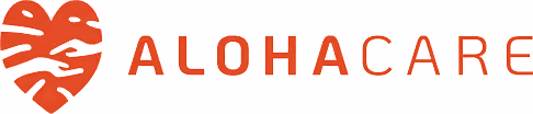 Alohacare logo with red heart symbol and company name in bold letters