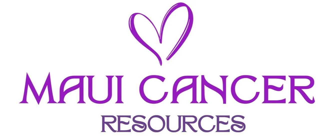 Purple heart logo with "Maui Cancer Resources" text below it.