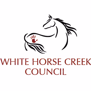 White Horse Creek Council logo with stylized horse and handprint design