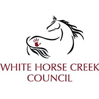 White Horse Creek Council logo with stylized horse and handprint design