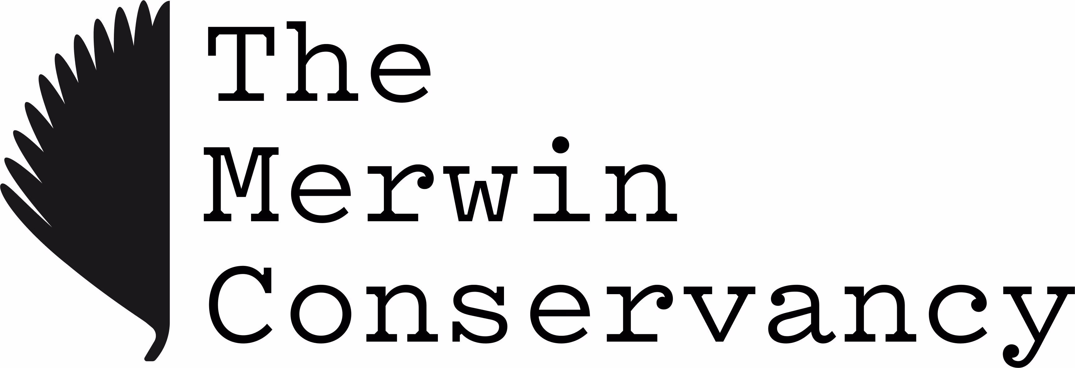 The Merwin Conservancy logo with black feather icon and text
