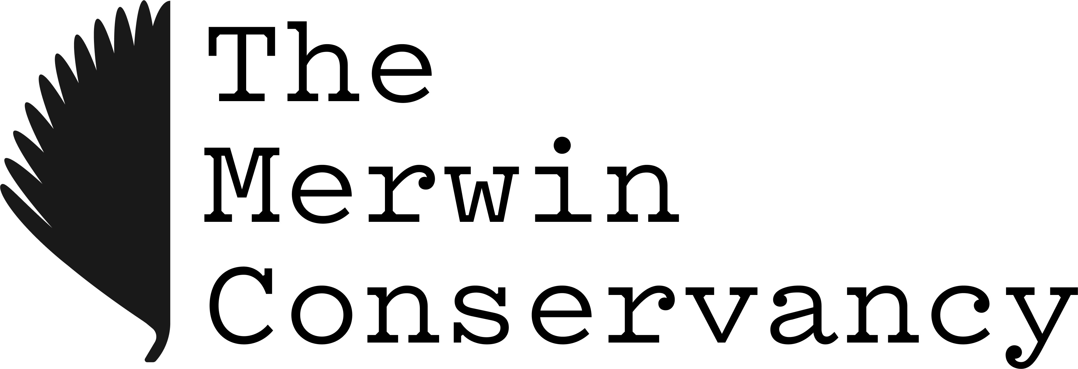 The Merwin Conservancy logo with black feather icon and text