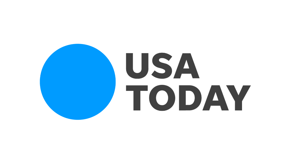 USA TODAY logo with a blue circle to the left of the text.