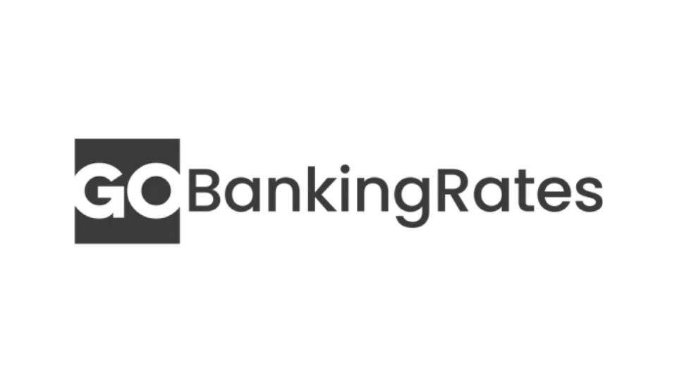 GO Banking Rates logo in black and white.