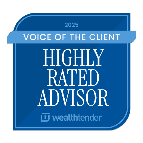 Wealthtender 2025 Voice of the Client Highly Rated Advisor badge.