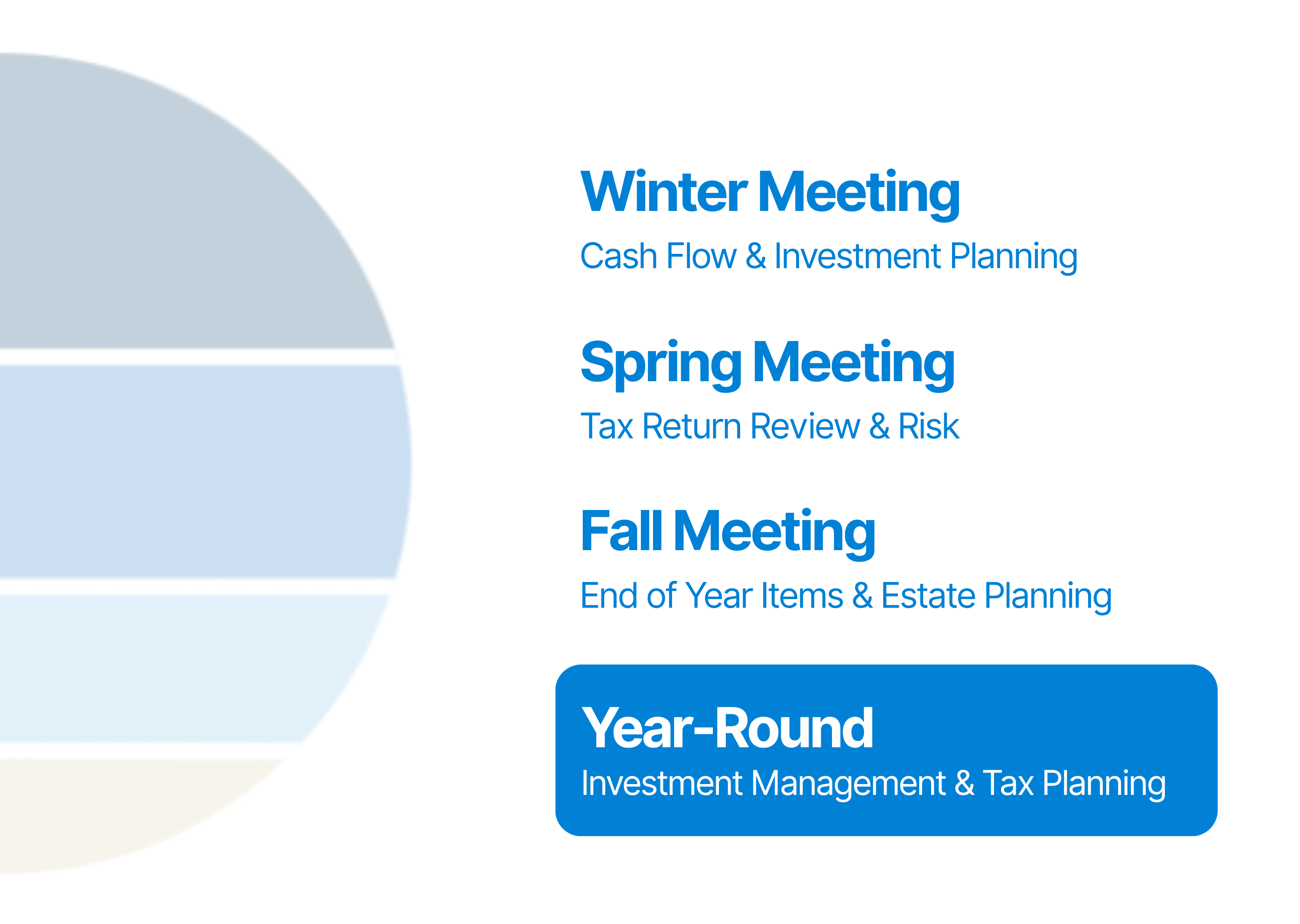 annual meetings - winter, spring, fall