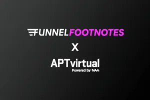 Funnel Footnotes logo with APTVirtual logo
