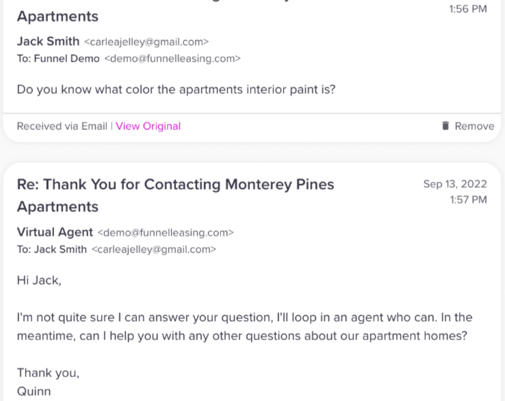 AI solution that is built on Funnel's multifamily CRM product