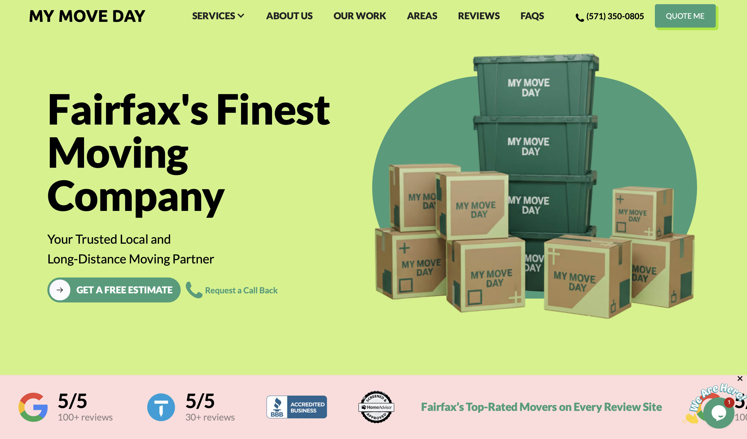 My Move Day moving service, a responsive Webflow website built by Natasha
