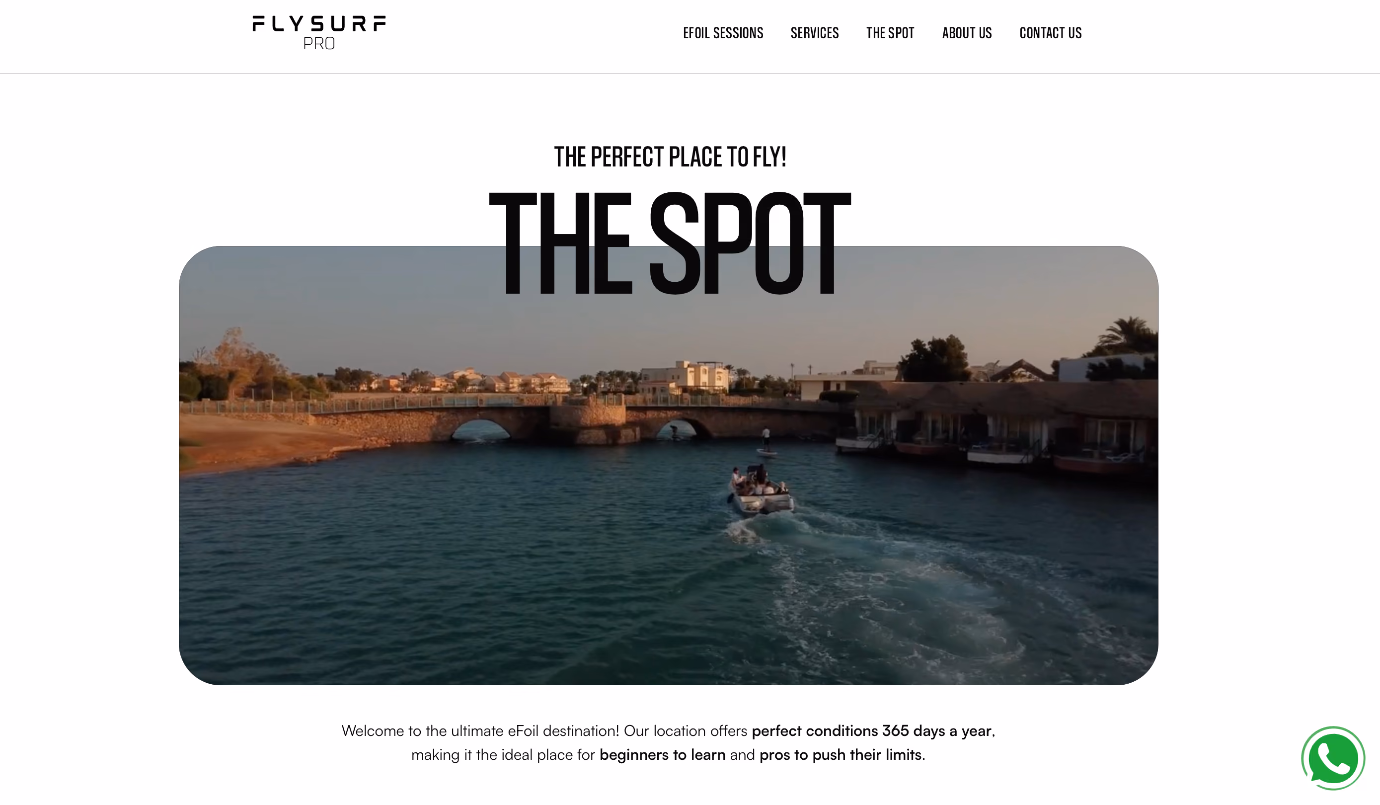 FlySurfPro kitesurfing brand, a responsive Webflow website designed and developed by Natasha