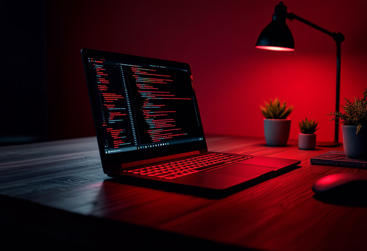 [background image] image of a workspace with a laptop (for ai developer tools)