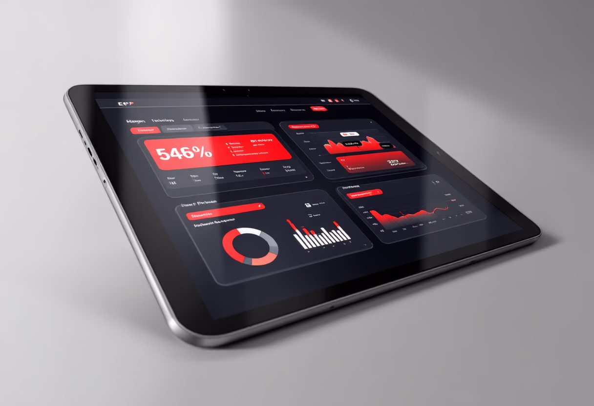 [interface] image of software interface on a tablet (for an erp company)