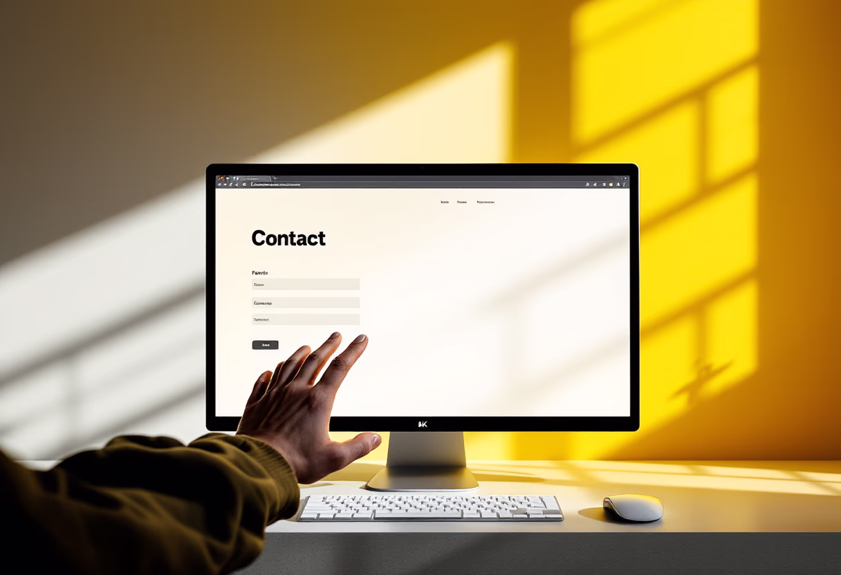 image of a contact form on a screen (for an ai biotech company)