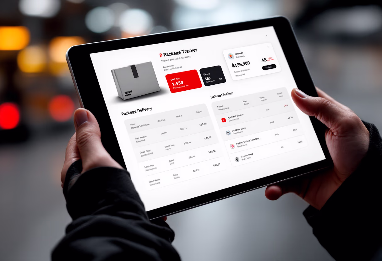 image of package tracking interface (for a courier & delivery service)