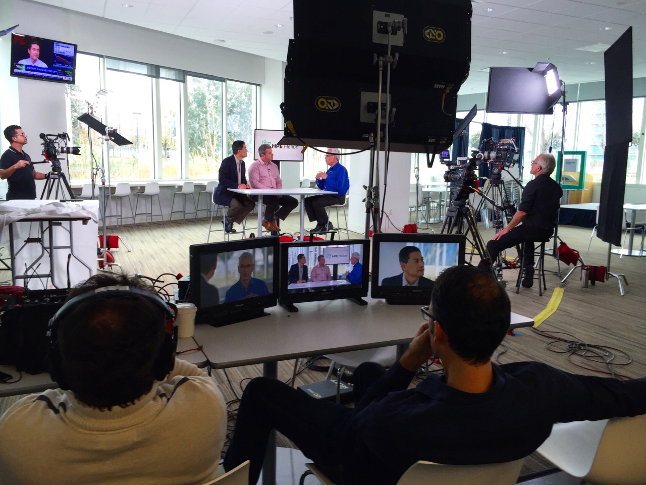 Camera operator filming a professional interview production