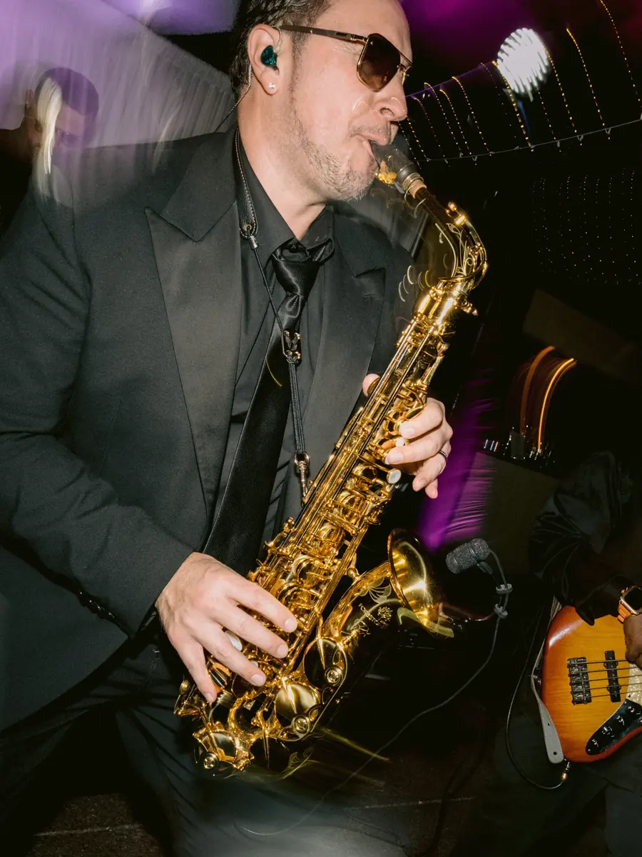 DME AllStars saxophonist performing live
