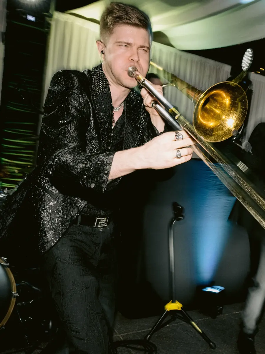 DME AllStars trombonist performing live