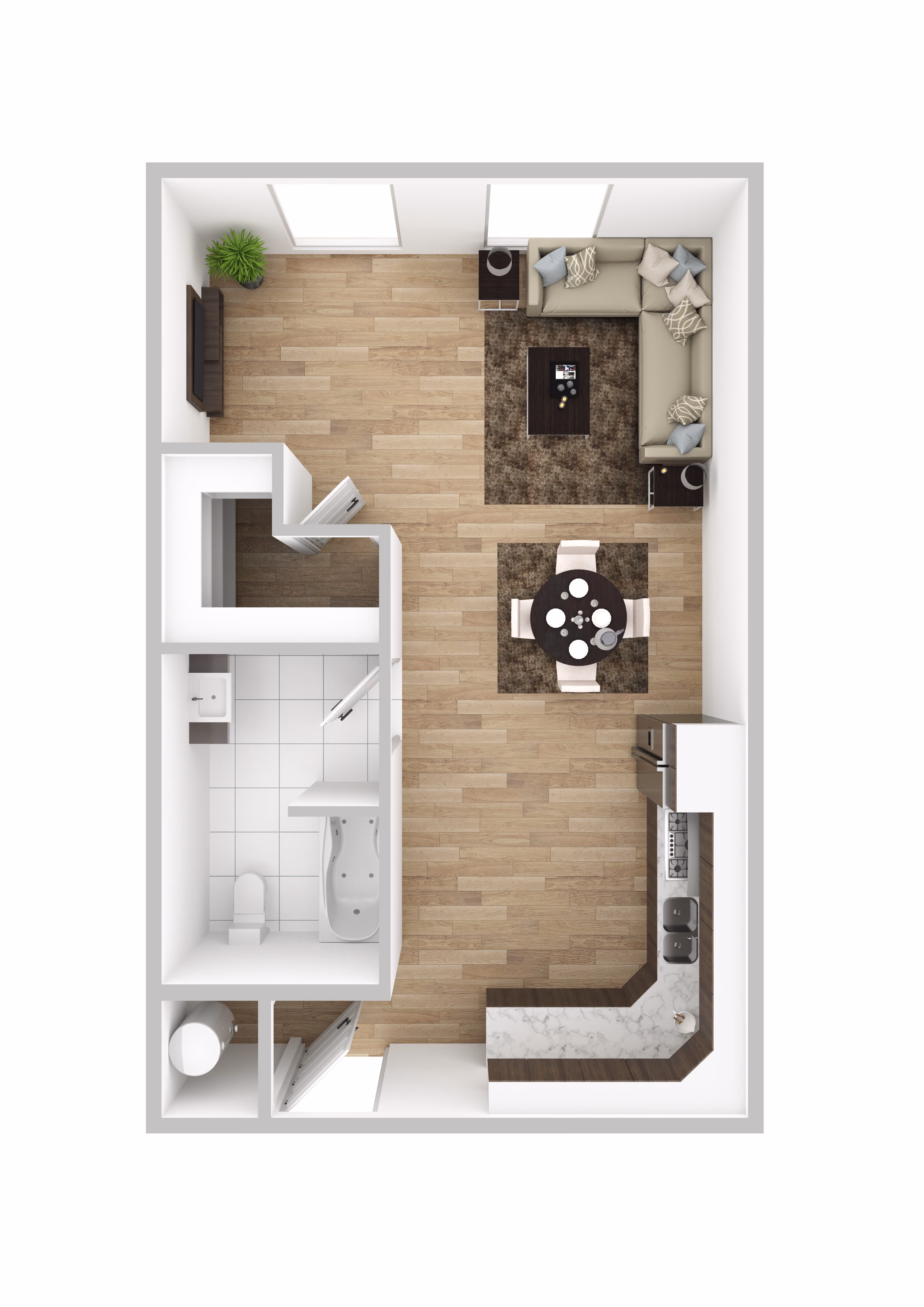 Marion Crossing studio floor plan