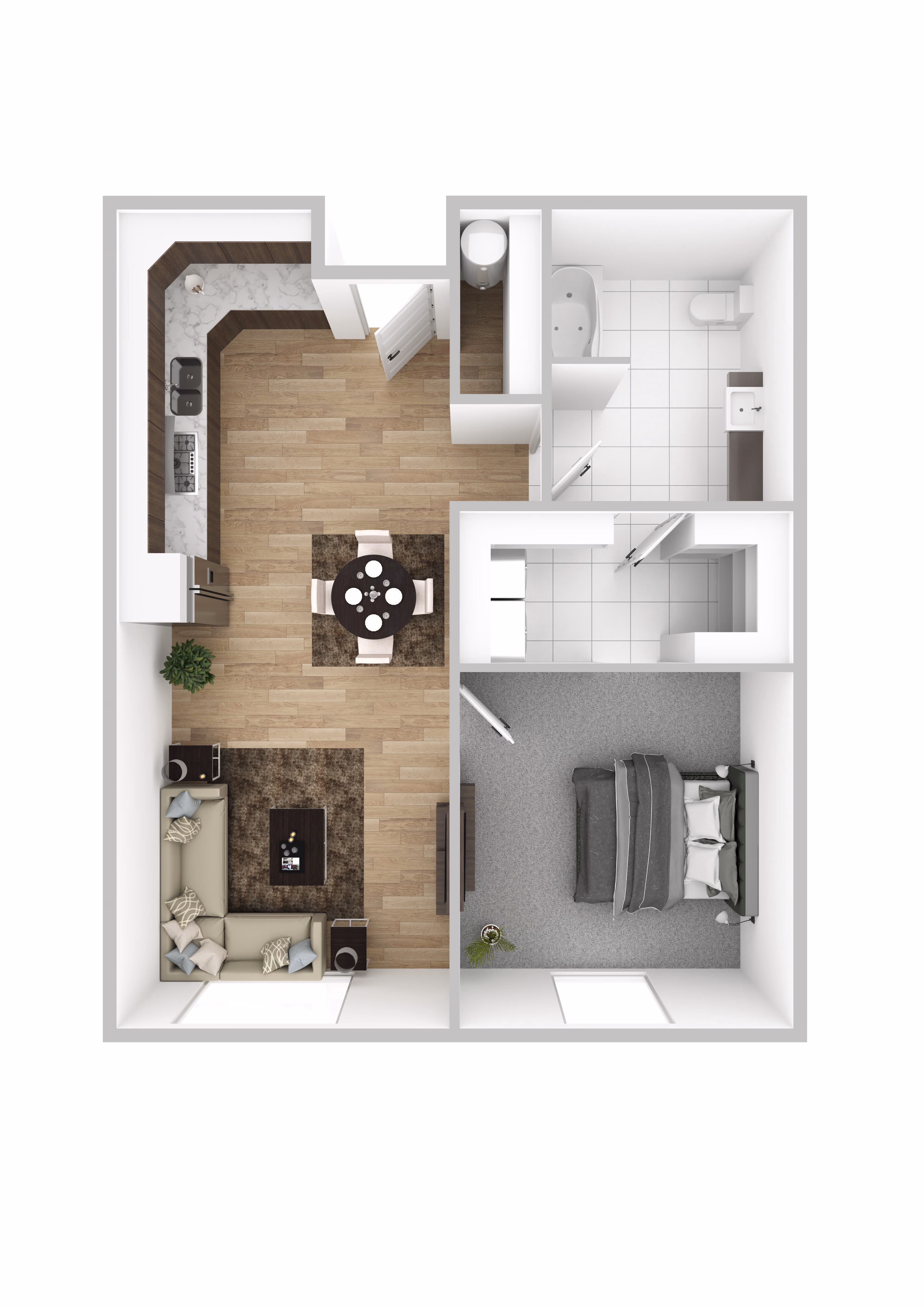 Marion Crossing 1-bedroom floor plan