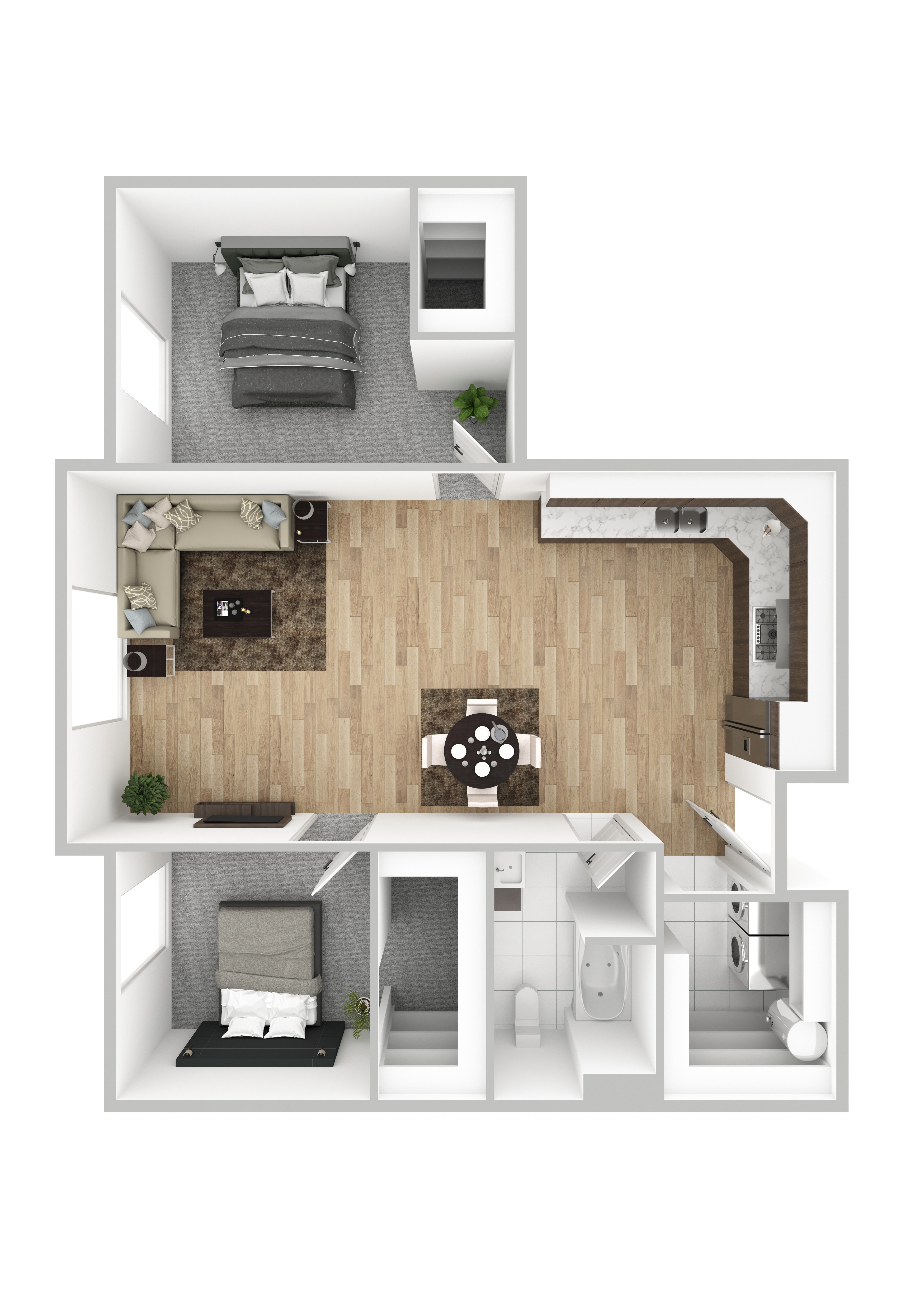 Marion Crossing 2-bedroom 1-bathroom floor plan