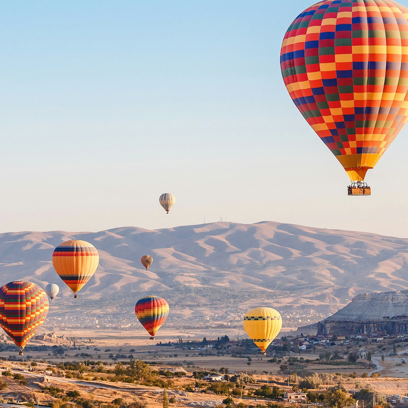 photo of hot air balloons
