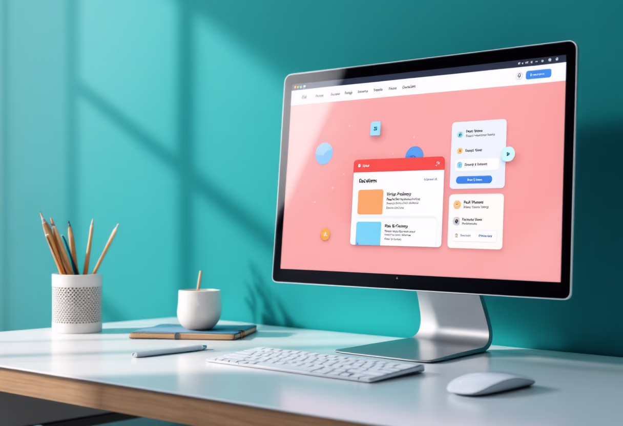 image of a computer showcasing educational software (for edtech)