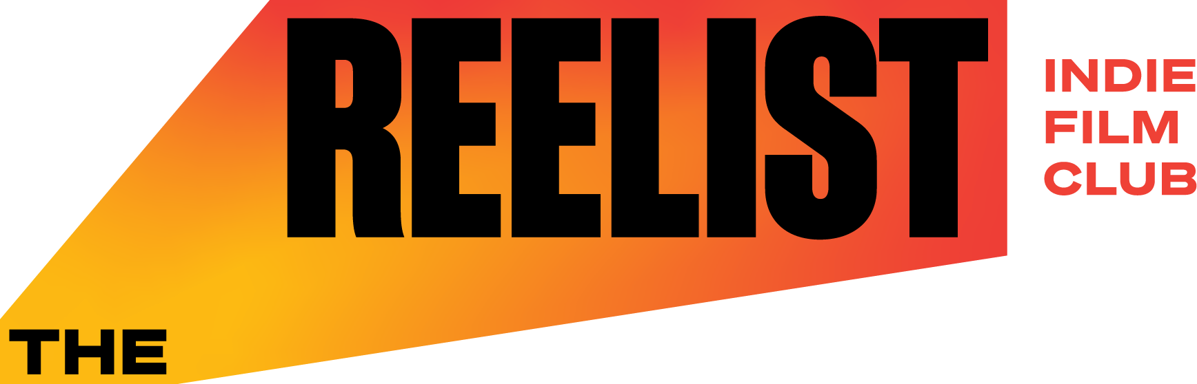 The REELIST Indie Film Club logo with bold black and red text on a yellow to red gradient background.