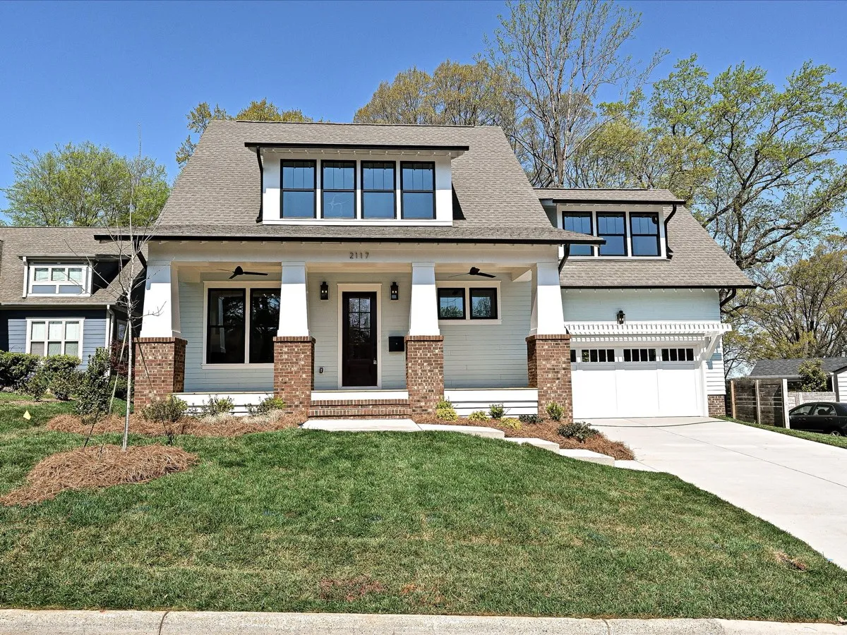 JCB Urban craftsman home exterior in a Charlotte neighborhood
