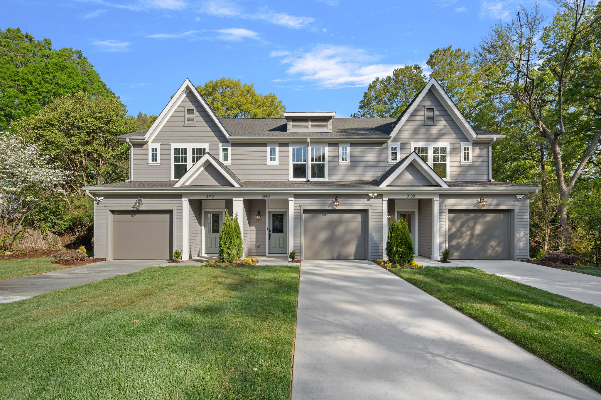 Three-unit infill triplex with private entrances in Charlotte