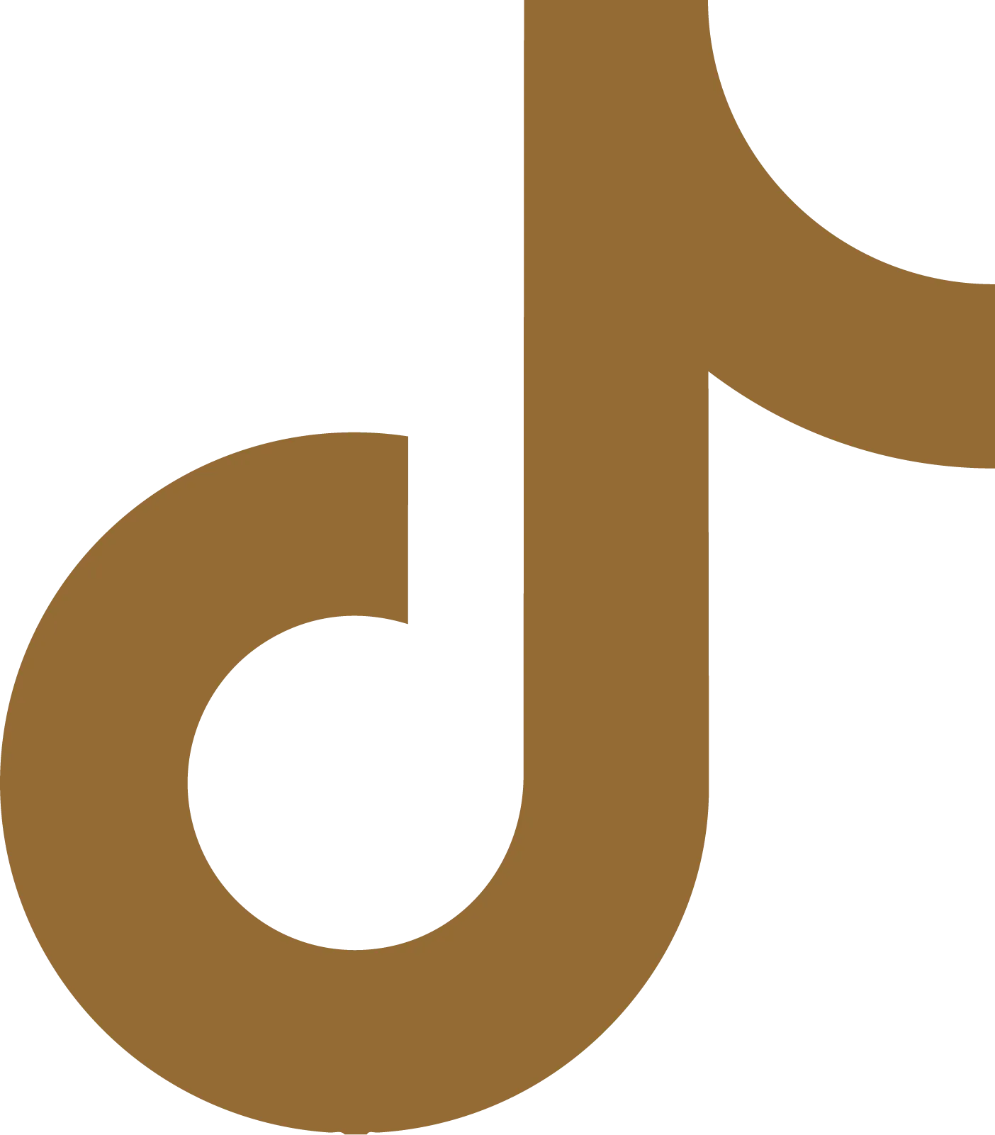 Close-up of a brown TikTok logo on a white background.
