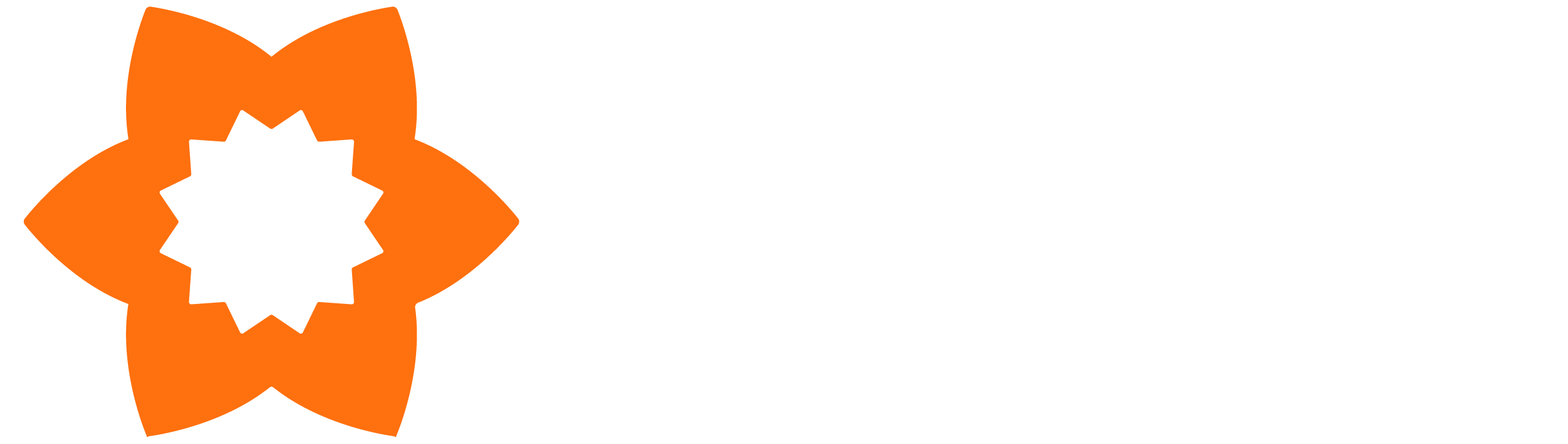 pobl logo type, with logo of orange daffodil