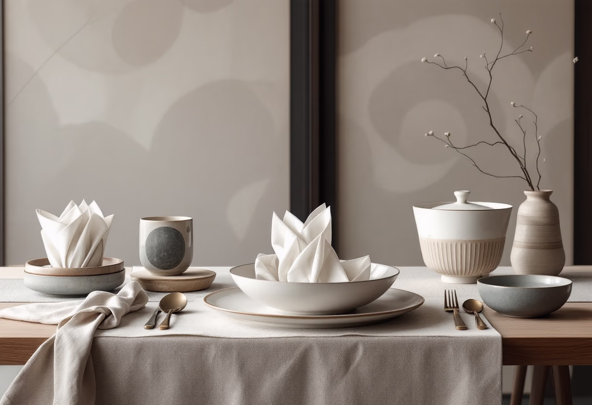image of a cozy dining setting (for a japanese restaurant)