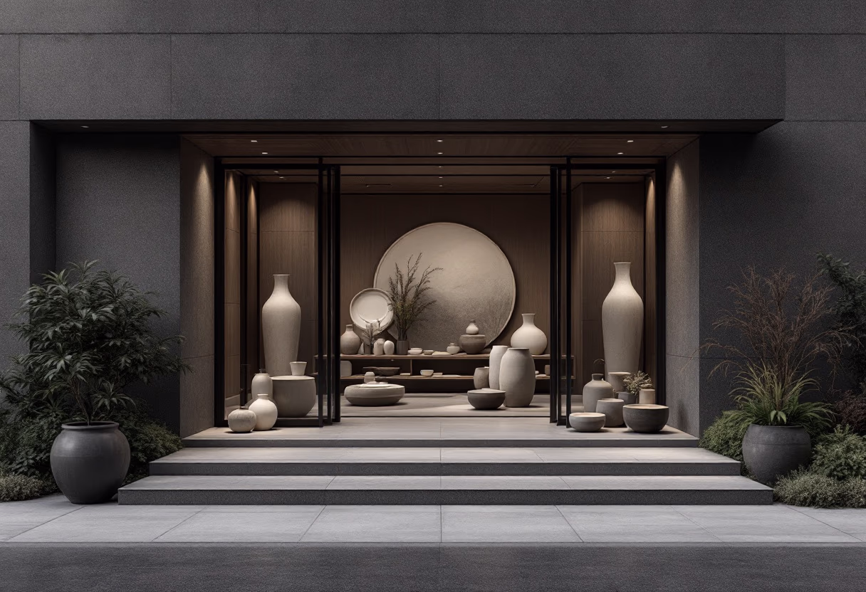 [background image] of the studio entrance (for a ceramic studio)