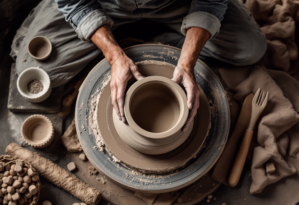 image of a ceramic craftsman shaping pottery