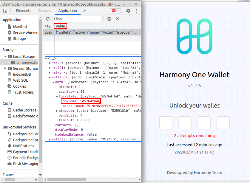 Wallet in LockState