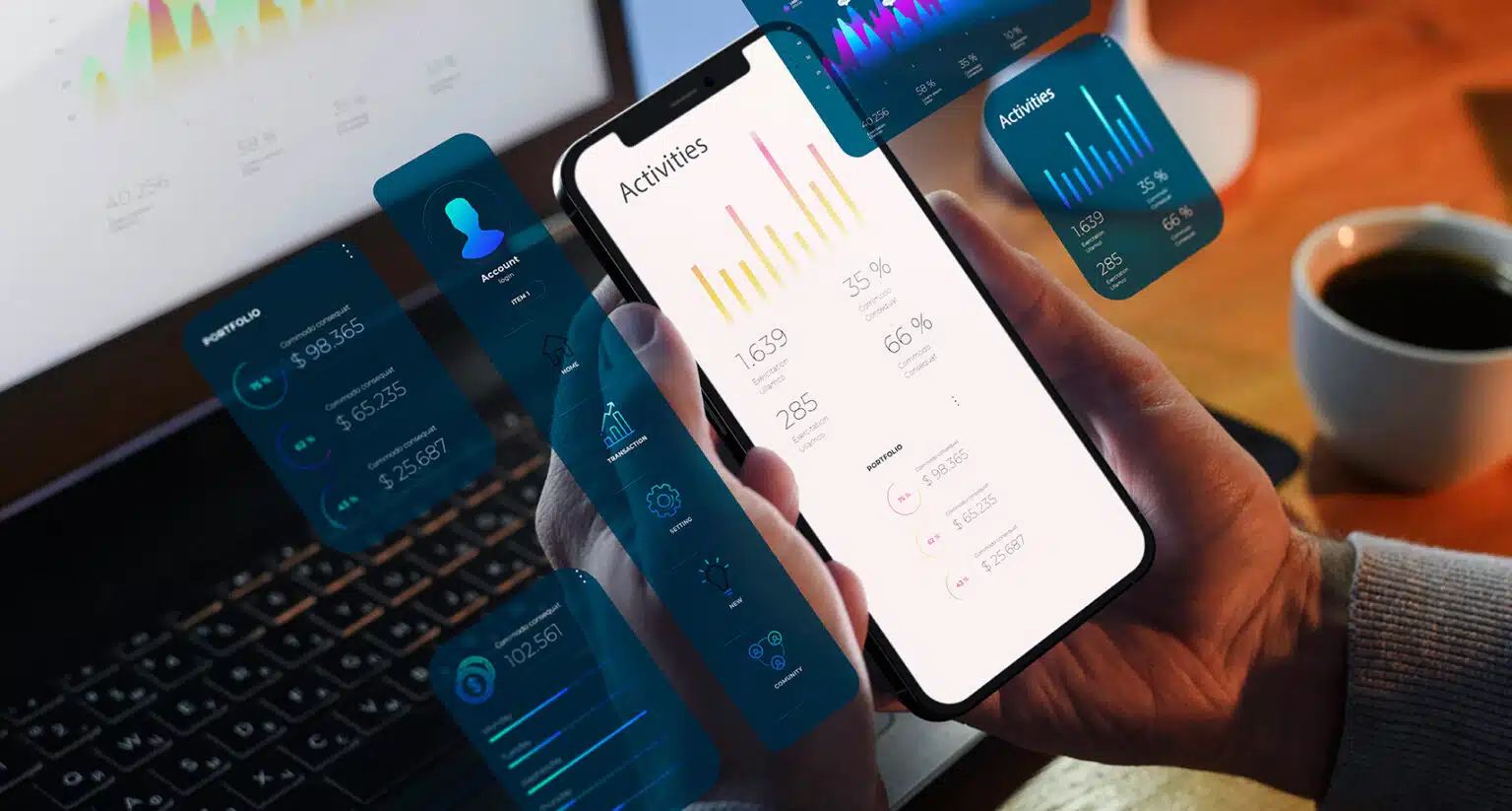 Person looking at dashboard findings in a smartphone