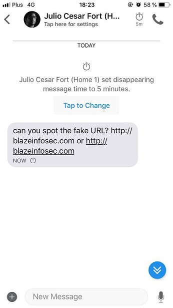 Signal iOS defanged URL