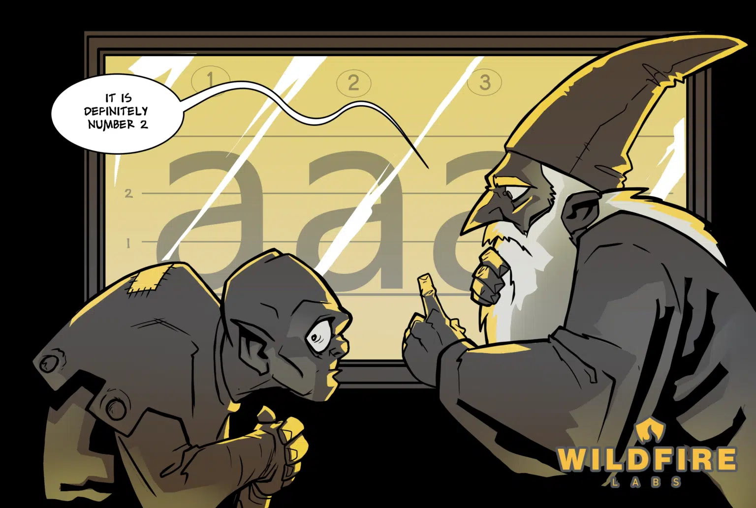 Illustration of a mage speaking to an orc about Homograph attacks
